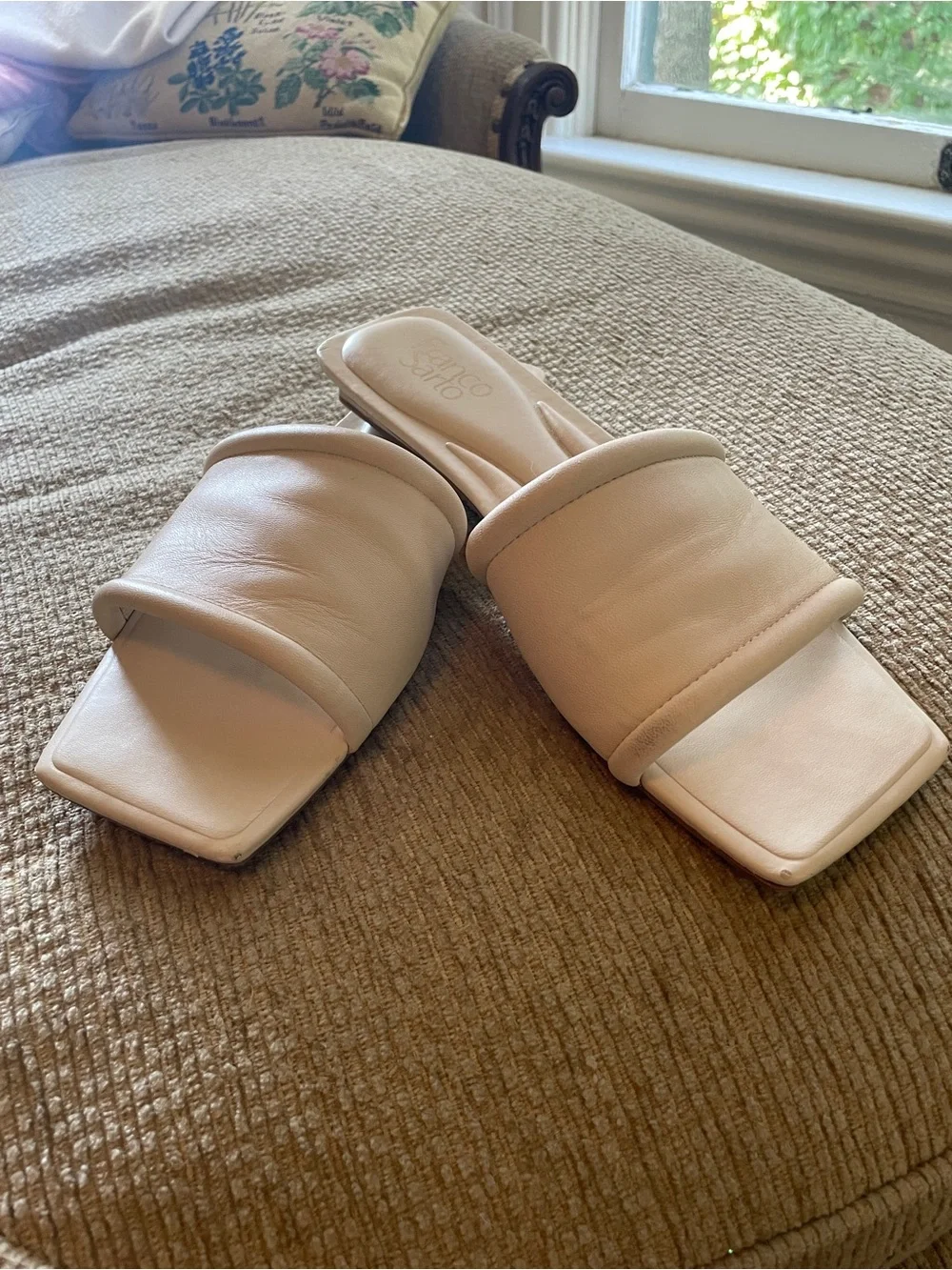 Franco Sarto Leather Slides
